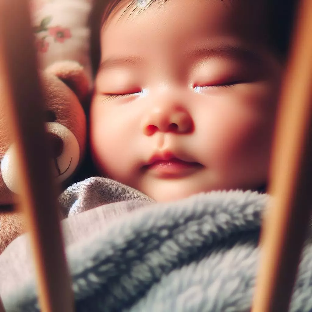 Baby sleeping in a crib